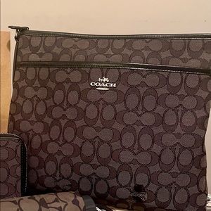 COACH Black and Grey Signature Crossbody Bag